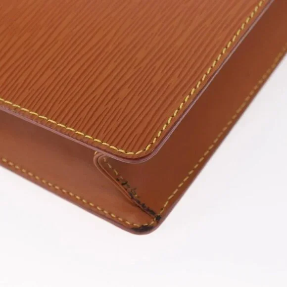 LOUIS VUITTON Epi Pochette Homme Bag Brown Zipangu Gold - Picture 10 of 16